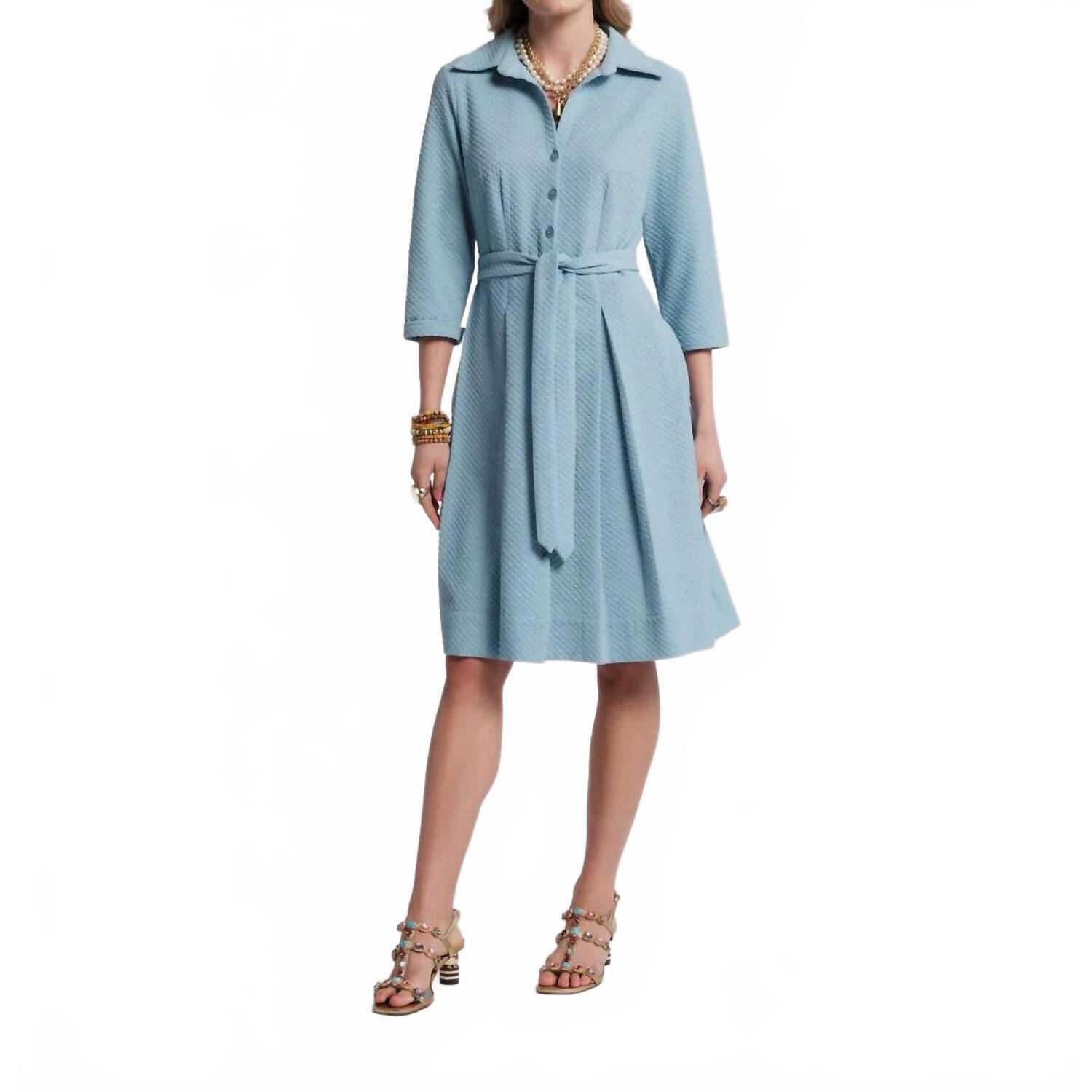 New Frances Valentine Bellini Midi Shirt Dress In Air Blue